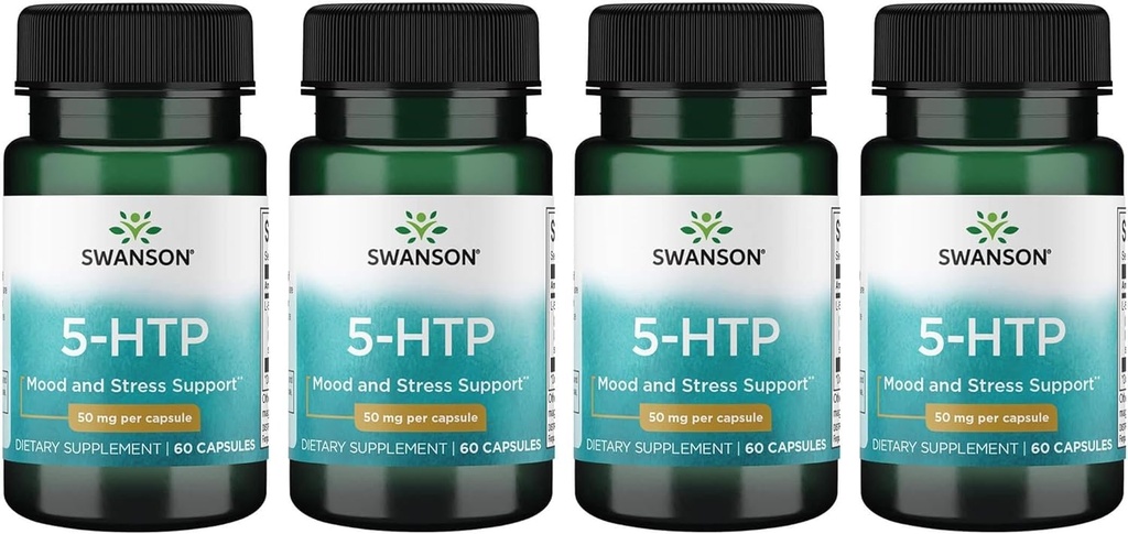 Swanson Aminosäure 5-Htp 50 Milligramme 60 Kapseln (4 Packung)
