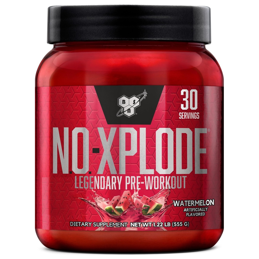 BSN N.O.-XPLODE Pre Workout Powder, Energy Supplement für Männer und Frauen mit Kreatin und Beta-Alanin, Wassermelone, 30 Servierungen, 1,2 Pfund (Packaging May Vary)
