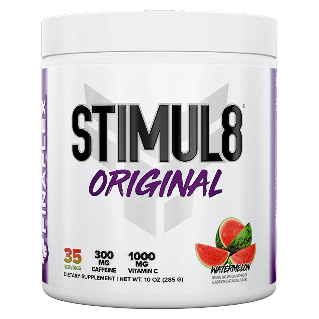 FINAFLEX STIMUL8 Pre-Workout originale, Watermelon - Energy, Strength & Endurance for Men & Women - Con caffeina, Beta-Alanine & Vitamina C - 35 Serve