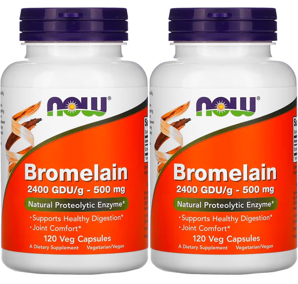 Jetzt Lebensmittel Bromelain 2400Gdu/500mg, 120 Veg Kapseln (Pack von 2)