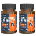 100 miliardi di probiotici per gli uomini e le donne 27 Strains 5 prebiotici organici per la salute digestiva e immunitaria del fegato, supporta la biopsia Gas Bloating, non OGM, Zero Fillers – Made in USA丨120 Caps
