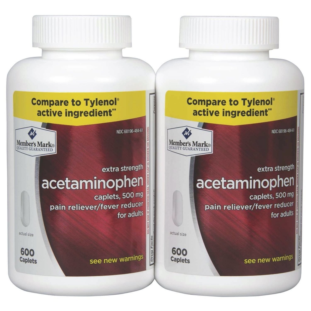 Membres Mark Acétaminophène, 1200 Caplets, anti-douleur, 500 mg