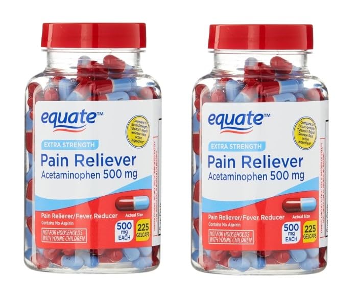 Acétaminophène extra-résistant 500mg Gelcaps - 225 Nombre (paquet de 2)