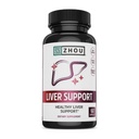 ZHOU Liver Support - Nettoyage du foie et de la détox, supplément de chardon de lait avec curcuma, artichaut, et dandelion, soutien de la santé naturelle pour les femmes et les hommes - 60 capsules végétariennes