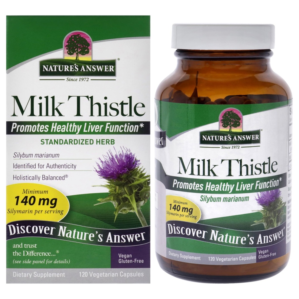 Natural's Answer Milk Thistle Seed Capsule Vegetariani, 120-Count