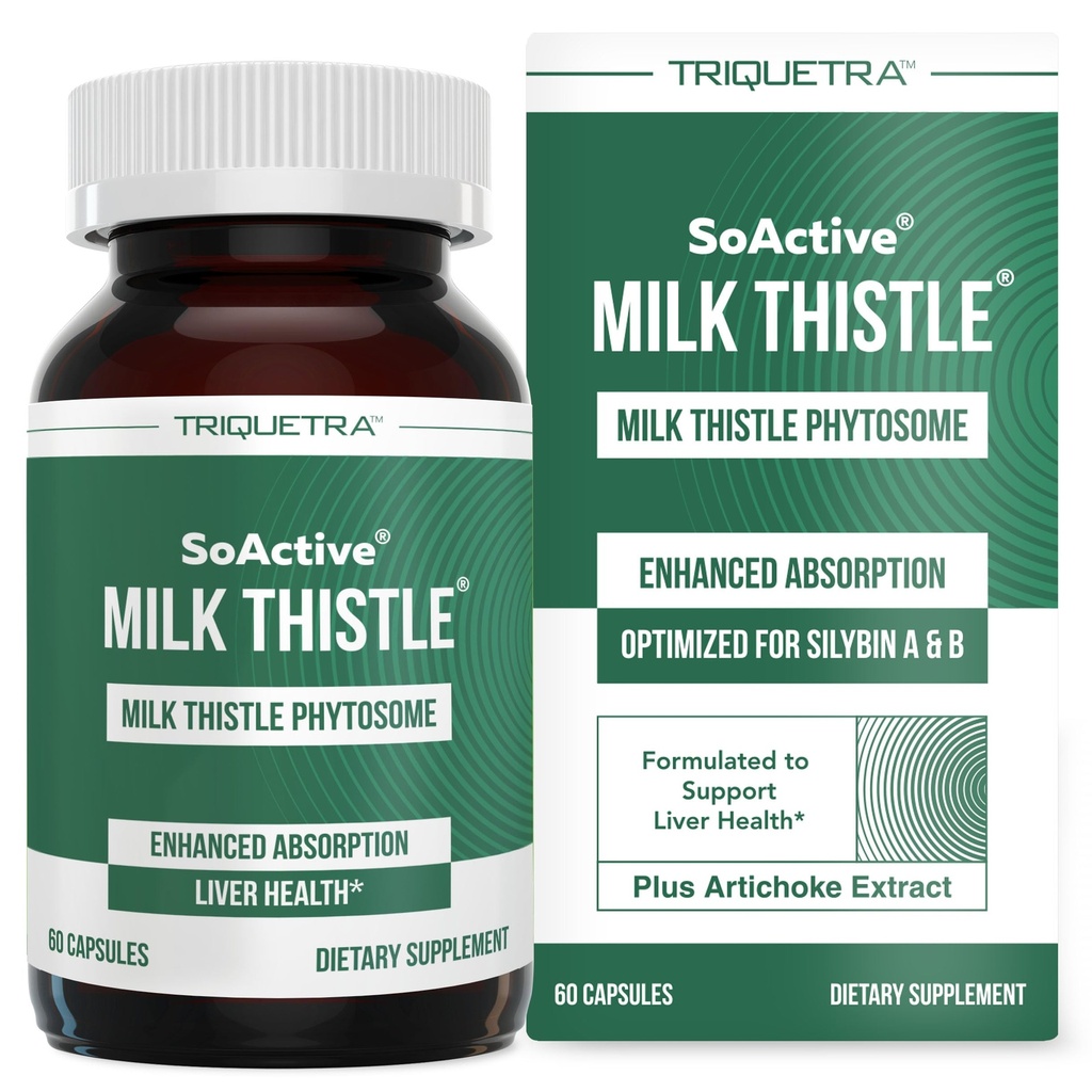 SoActive® Milchdistel: 10X effektivere Milchdistel Phytosome, Optimiert für Essential Bioactive Silybin A & B Plus Bilear® Artichoke Extract & Bile Enhancer - Liver Support | 60 Servings