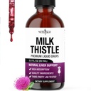Gocce liquide di cardo del latte – Tutto estratto di cardo naturale del latte con Silymarin – Alto assorbimento – Non OGM, senza glutine – 2 oz