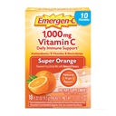 Polvere di vitamina C di Emergen-C 1000mg per il supporto immunitario giornaliero della caffeina Integratori di vitamina C con zinco e manganese, vitamine e elettroliti B, super aroma arancione - 10 conte
