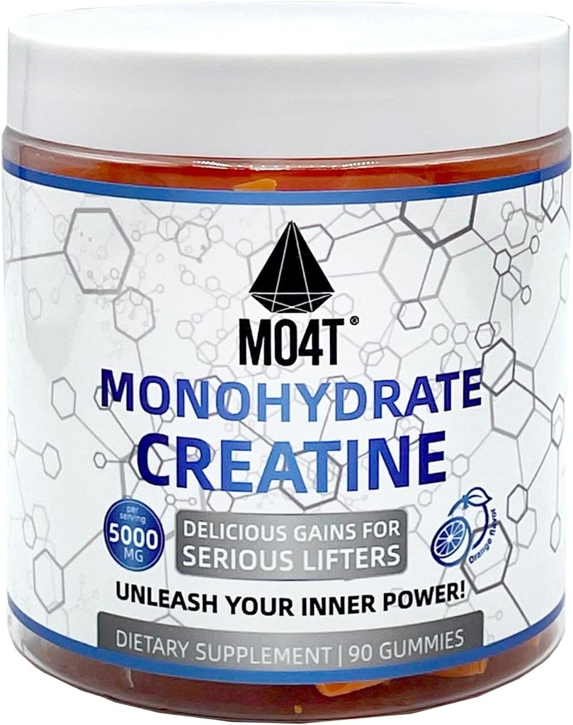 Creatine Monohydrate Gummies 5000 mg für Männer & Frauen, Zucker freie Kreatin Gummis Orange Flavor