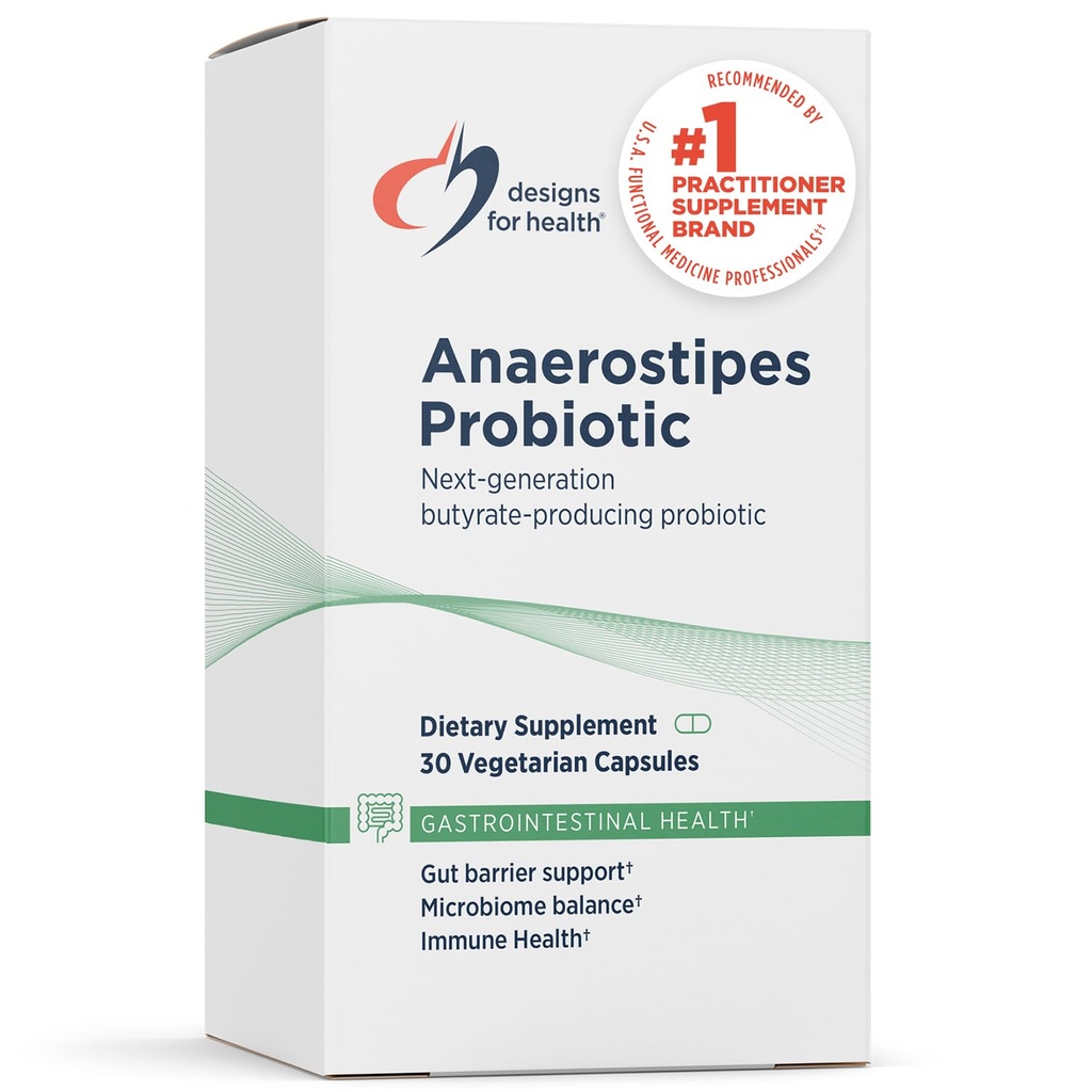 Conceptions pour la santé Anaérostipes Probiotique - 1 milliard d'AFU de probiotiques produisant du butyrate pour le soutien de la santé Gut, Microbiome Balance et Immune Support - Probiotiques vivants, sans gluten (30 capsules)