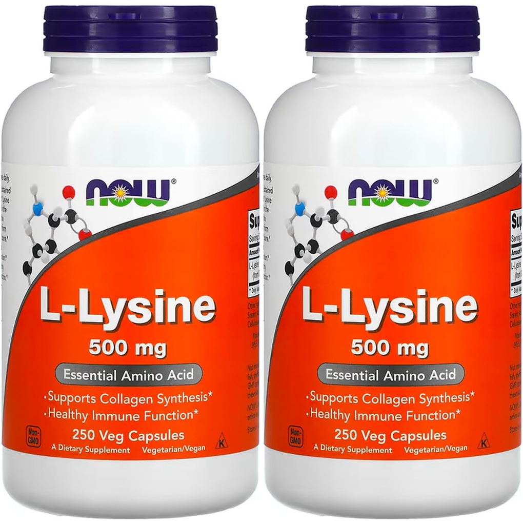 MAINTENANT Aliments L-lysine 500 mg, 250 capsules (paquet de 2)