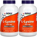 NOW Foods L-lysine 500 mg, 250 capsule (pacchetto di 2)