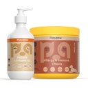 Hundehaut & Allergie Unterstützung Bundle: Fischöl Omega 3 + Allergie Relief Kaut für juckende Haut, Immune & Verdauungsgesundheit