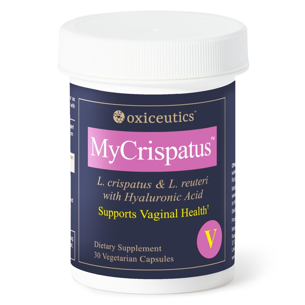 MyCrispatusTM Probiotic – Alta CFU L. croccante + L. reuteri LRDRTM + Acido Ialuronico – Dr. William Davis – Doppio utilizzo: Latticini orali e fermentati – 30 capsule di veg