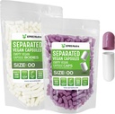 XPRS Nutra Vegan Größe 00 Getrennte Kapseln - 500 Count Premium Leere Kapseln Getrennt in Taschen - 00 Pillen Leer für DIY Ergänzung Füllung (Lavender/White)