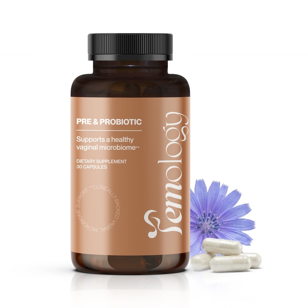 Pré & Probiotique – Supplément probiotique pour le soutien de l'équilibre PH vaginal avec 23B CFU et Inulin Prébiotique pour le bien-être intime, sept souches de Lactobacillus, 30 capsules