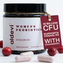 Probiotici da donna 30 miliardi di CFU con mirtillo, Made in USA – Supporto giornaliero per pH vaginale, salute urinaria e digestiva – Vegan, 30 capsule