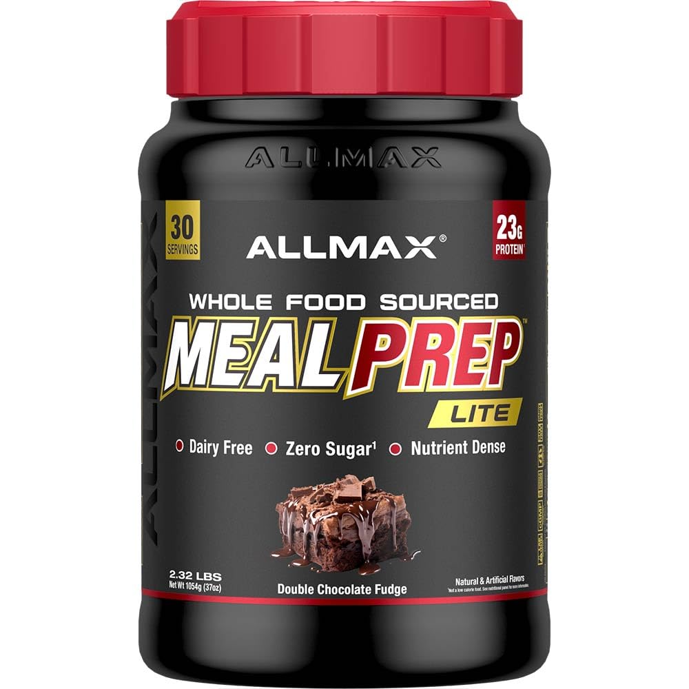 ALLMAX Nutrition MealPrep Lite Whole-Food Proteinpulver, Milchfrei, Keto-freundlich, 23g Protein, 30 Portionen (Doppelschokoladenfudge)