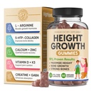 Crescita dell'altezza Aumentare la vitamina Gummies, Calcio 100mg, Magnesio Glycinate 30mg, Zinco, Ashwagandha, Vitamina K2 D3 25mg Crescere Tall Maximizer Supplemento, Multivitaminico per i bambini, Adolescenti Ragazza e Ragazza, Adulti