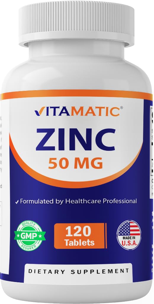 Zinc Vitamatique 50mg sous forme de gluconate de zinc - supplément d'immunité 120 comprimés