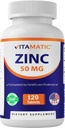 Vitamatic Zink 50mg als Zinkgluconat - Immunity Boosting Supplement 120 Tabletten