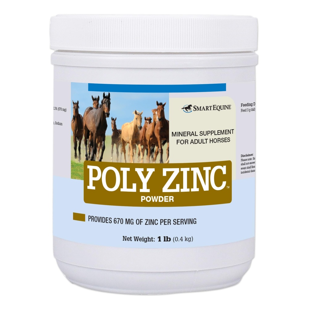 SmartEquine Poly Zinc Powder (en poudre de zinc) Supplément de zinc pour chevaux
