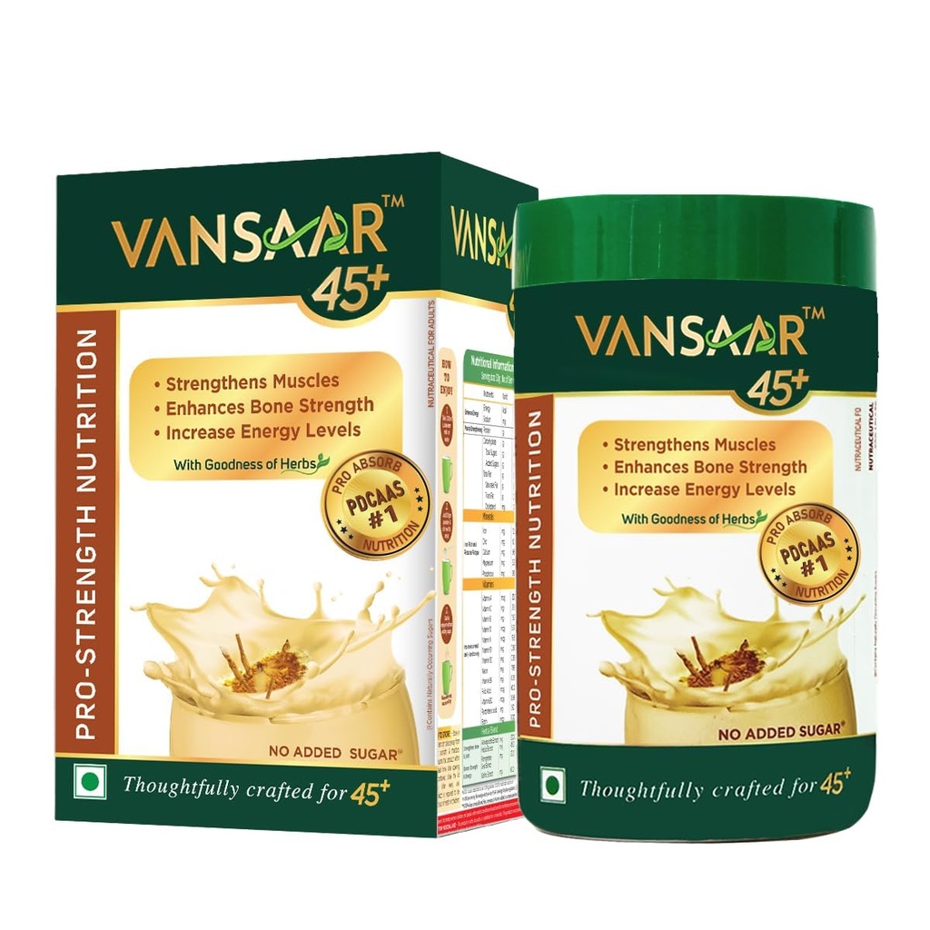 Pro-Kraft Ernährung 400g | Komplette Ernährung Gesundheit Getränk für Männer & Frauen | Muskel, Knochen, Gelenkgesundheit | High Absorption Protein reich | 24 Stärke Vitamine, Mineralien, Kräuter inkl. Gokshura