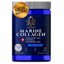 Marine Collagen Peptide Pulver mit Hyaluronsäure, Coenzym Q10, Vitamin C - Feste Haut fördern, starke Nägel & Haar, gesunde Gelenke - hydrolysiertes Kollagen aus Atlantic Cod - 10 g pro Portion