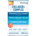 Complexe des pilules de collagène marin – Supplément à l'acide hyaluronique de 200 mg, Coenzyme Q10 CoQ10, Peptides de collagène marin hydrolysé, hydratation éternelle des fleurs, Suppléments de défense de l'âge - 60 comprimés scellés