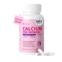 Integratori di calcio per le donne - 4-In-1 Citrato di calcio 1200 mg con vitamina D3 K2, B12 - Citrato di calcio ad alto assorbimento & Carbonato per la densità e la resistenza di chino, non OGM, 120 capsule vegane