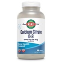 KAL Calcium Citrat Supplement mit Vitamin D3 - 1000 IE Vitamin D3, gesunde Knochen- und Muskelfunktionsunterstützung für Männer und Frauen, Schnellauflösungstabletten - 180 Zähltabletten