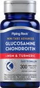Piping Rock Glucosamine Chondroitin MSM e Turmeric | 300 compresse | Supplemento per donne e uomini | Non-GMO, senza glutine