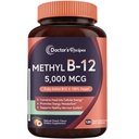 Arzt Rezepte Vitamin B12 Sublingual, Methylcobalamin 5000 mcg 120 Fast Dissolve Tabletten, Natural Peach Flavor, Vegan Methyl, Energy Metabolism & Nervensystem