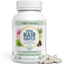 VITAL NUTRITIVE Vital Hair Complex – Biotin & Vitamina B Hair Vitamins for Women & Men – Supporta Capelli Sani, Pelle & Unghie – Senza Ormone, Senza Glutine – Integratore Capelli per Donne & Uomini
