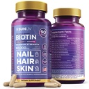 SUNUV Biotin 10.000mcg | Kollagen | Keratin | Hyaluronsäure - 80.000mcg Haarwachstum Vitamine für die Haarhaut & Nägel Unterstützung - Frauen & Männer - Vitamine B1,B2,B3,B5,B6,B9,B12 -Hergestellt in USA-90 Kapseln