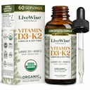 Vegan D3 K2 Vitamin 5000 IE, 90 MCG (MK-7) Tropfen - 60 Portionen, ultrakonzentrierte Formulierung und schnelle Absorption - Präzisions-Mikrodosiertropfen für kognitive und immune Unterstützung
