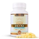 Vitamina D3 K2 Supplemento Softgels, Vitamina D3 5000 IU & Vitamina K2 MK7 200 mcg, Bone & Teeth Support, Facile da ingoiare - 120 conti