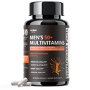 Multivitamine pour les hommes 50 Plus avec vitamines, minéraux, méthylfolate, Saw Palmetto & CoQ10 - Vitamine quotidienne soutient l'énergie, la santé cardiaque, la santé de la prostate et la fonction immunitaire* - 90 Capsules végétariennes