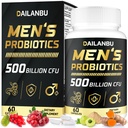 Probiotiques pour les hommes 500 milliards CFU, 16 EN 1 Probiotiques pour les hommes avancés pour la santé digestive, lmmune et le métabolisme, la prostate et l'urine, Gut Health - Probiotique pour hommes avec curcuma, canneberge, Goji, 60 capsules