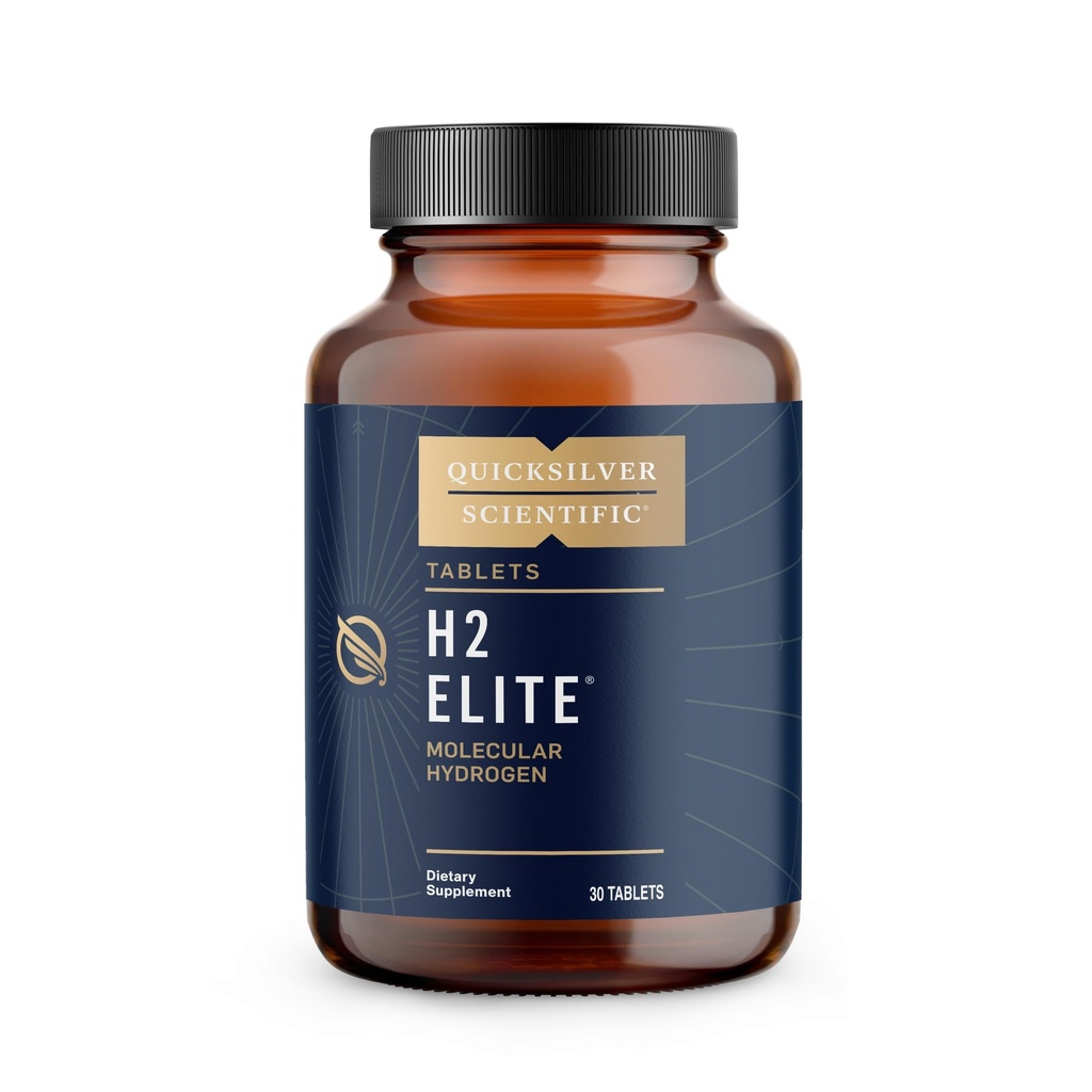 Quicksilver Scientific H2 Elite - Molekularer Wasserstoff für Energie + Stoffwechselunterstützung, Wassertabletten perfekt für offene Behälter - Magnesiummalat-Drinkzusatz (30 Molekulare Wasserstofftabletten)