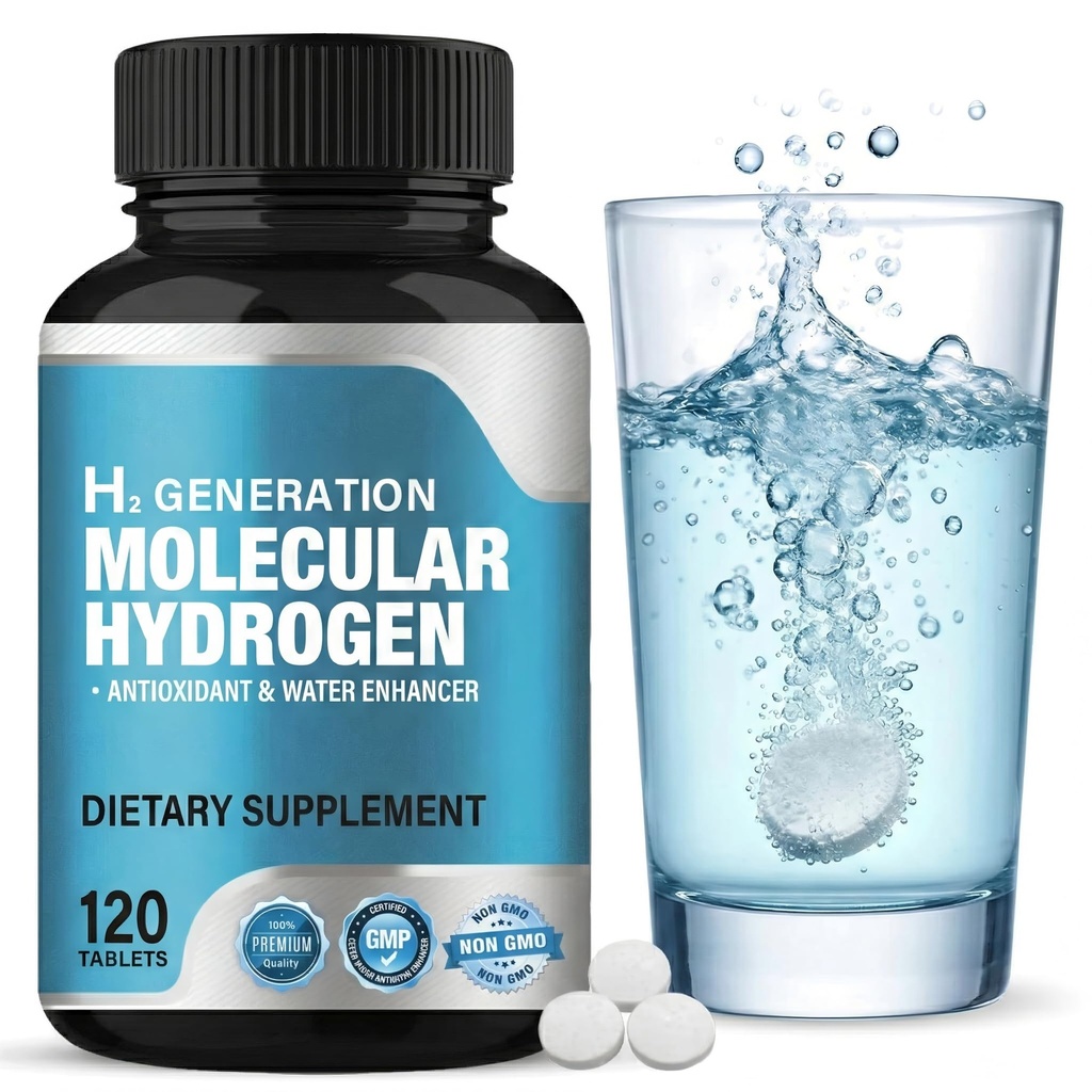 Hydrogen Water Tablets, H2 Molecular Hydrogen for Drinking Water, 120 Count Dissolvable Hydrogen Tablets, Optimized Absorption and Rapid Dissolution, Boosts Energy & Metabolism, Non-GMO, Gluten Free
