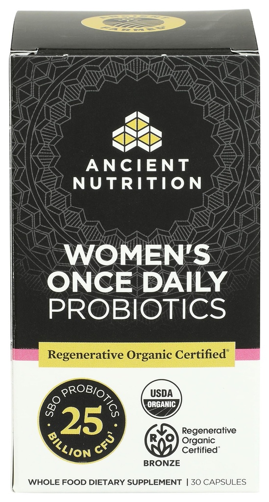 ANCIENT NUTRITION Organic Womens Probiotics 25b, 30 CT