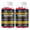 Nutravita Berberine Gummies mit Ceylon Cinnamon 1500mg Hochpotenz Berberine HCL Ergänzung für Immun- und Stoffwechselunterstützung, zuckerfreie organische Berberine Gummies Himbeergeschmack-2PACK