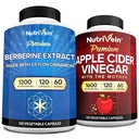 Nutrivein Premium Apple Cider Vinegar Capsules & Berberine Supplement Bundle: High-Absorption Berberine & Apple Cider Vinegar Supplements Bundle for Digestion, Detox, & Whole-Body Balance