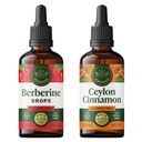 HERBAMAMA Berberin mit Ceylon-Zimttropfen - Bündel von Berberintropfen 4 fl oz & Zimttropfen 4 fl oz - Vegan, Nicht-GVO, Zucker & Alkoholfrei - 2 Packung