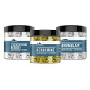 Erdgeborene Elemente Berberin, L-Glutathion und Bromelain-Kapselbündel (je 200 Kapseln), rein und unverdünnt, keine Zusatzstoffe