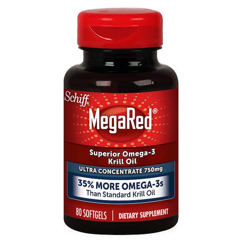 Schiff MegaRed Krill Öl Hohe Konzentration 750mg 80 Softgels