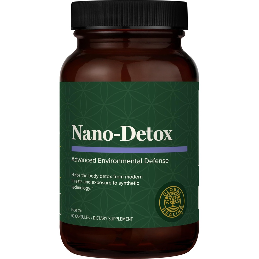 Global Healing Nano Detox with NMN & Fisetin, Alternative Zeolite Binder Detox Supplement for Adults, Supports Gentle Daily Cleansing, Microplastics, Environment, Extra Strength Capsules (60 Count)