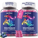 Full Spectrum Magnesium Glycinate Complex 21 in 1 Gummies for Deep Calm Sleep, 12 Forms Magnesium Citrate Malate Taurate Orotate for Women Men + Probiotics w/Ashwagandha, L-Theanine, GABA, 120Cts