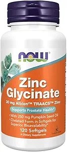 Ora integratori, Zinc Glycinate con 250 mg Olio di semi di zucca, Supporta la salute della prostata*, 120 Softgels